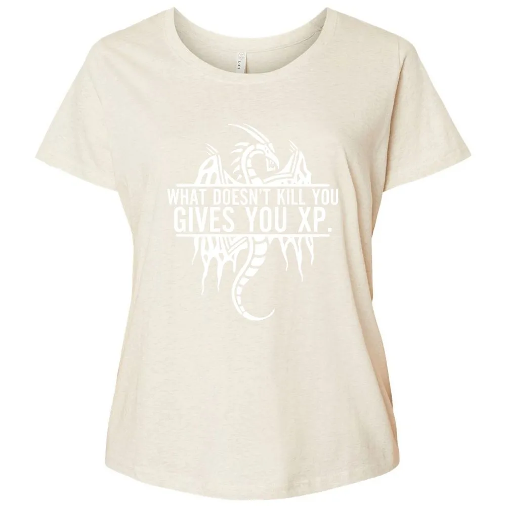 What Doesn't Kill You Ladies Curvy Jersey - Natural Heather - 8