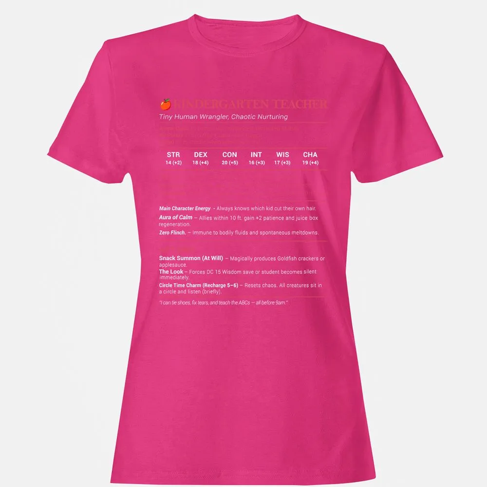 Kindergarten Teacher Stats Women's T-Shirt - Heliconia - 6
