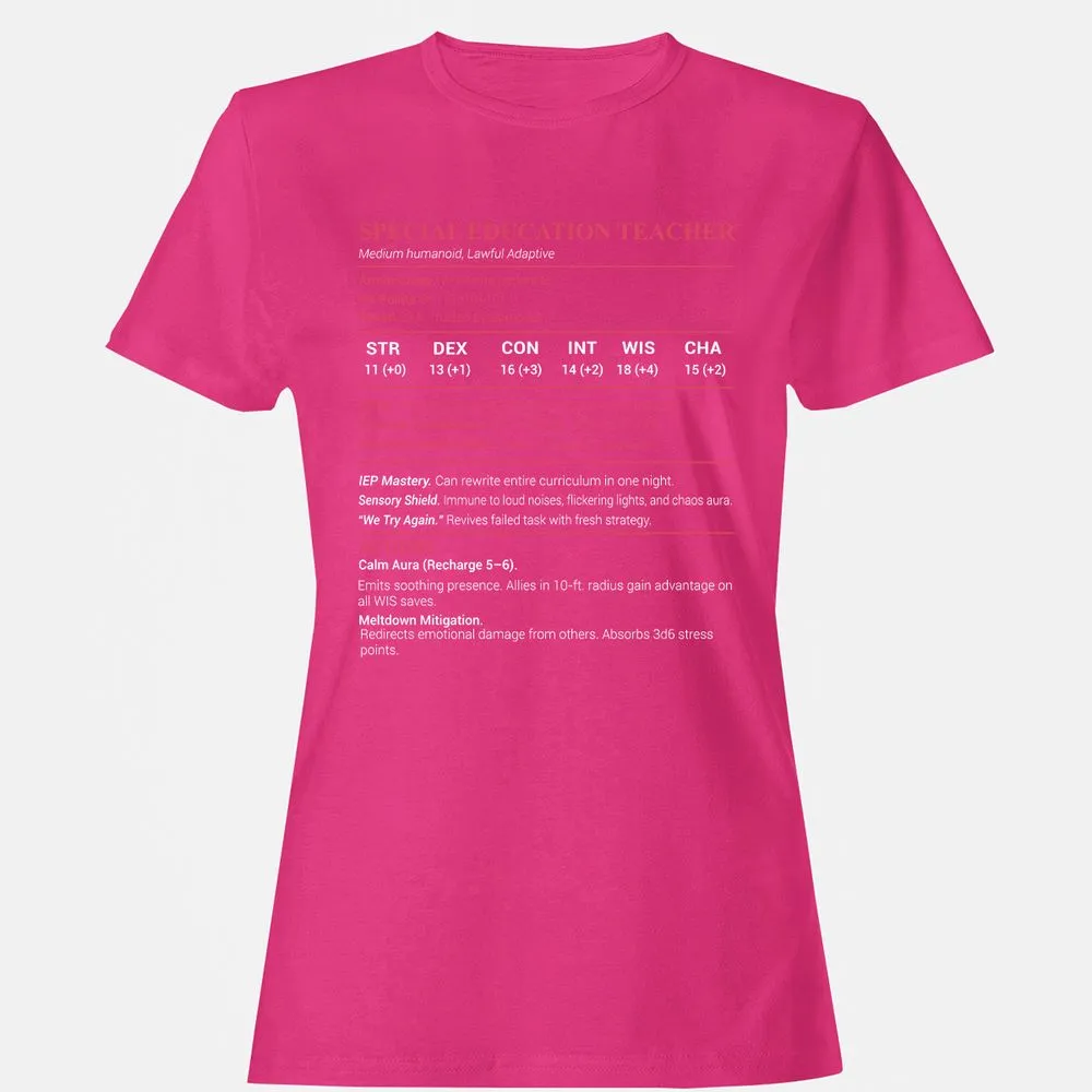 Special Edu Stats Women's T-Shirt - Heliconia - 6