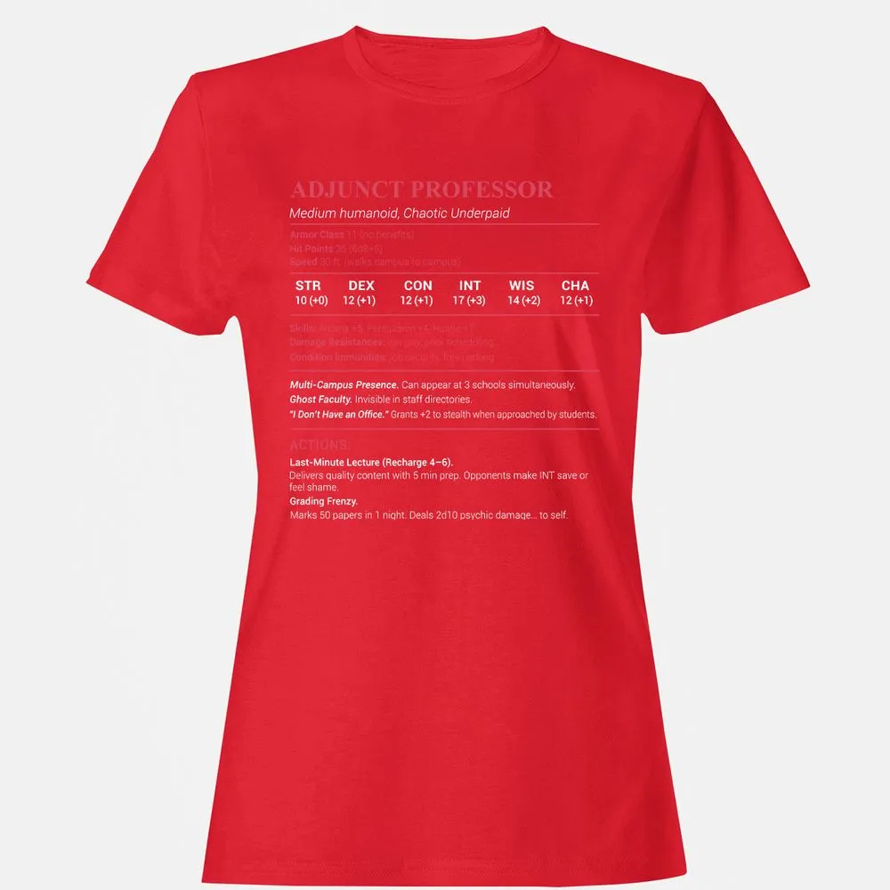 Adjunct Professor Stats Women's T-Shirt - Red - 13