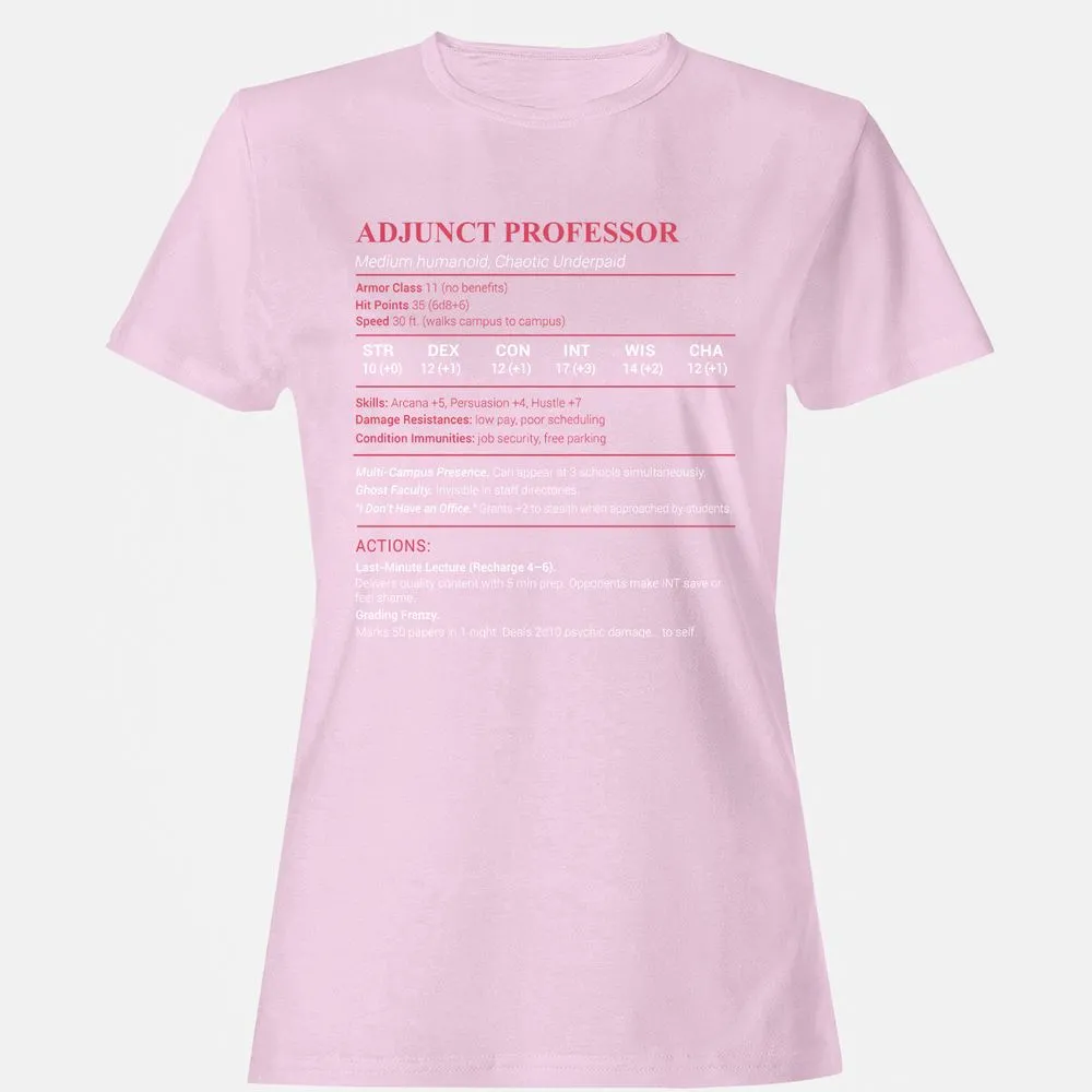 Adjunct Professor Stats Women's T-Shirt - Light Pink - 9