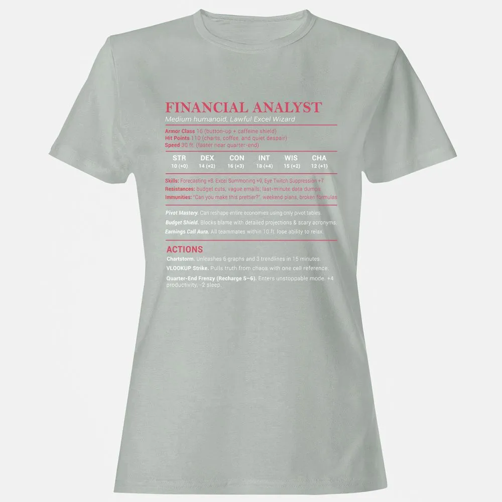 Financial Analyst Stats Women's T-Shirt - Ash - 2
