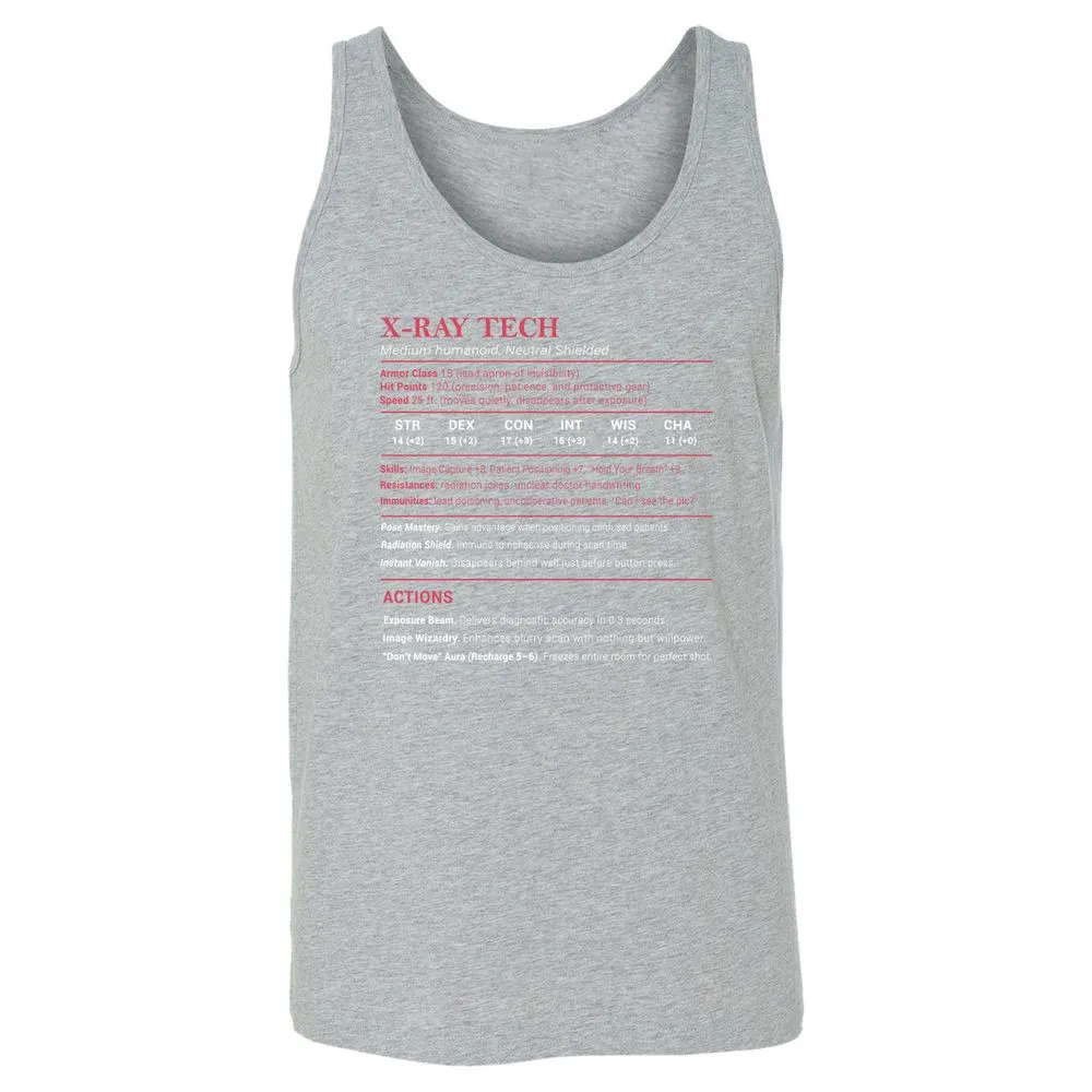 X-ray Tech Stats Unisex Jersey Tank - Athletic Heather - 4
