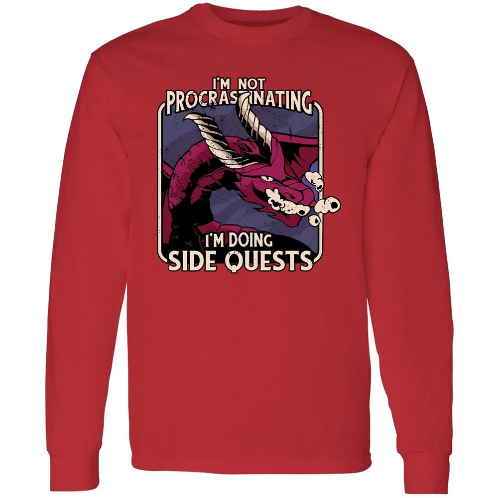 Doing Side Quests Long Sleeve T-Shirt - Red - 14