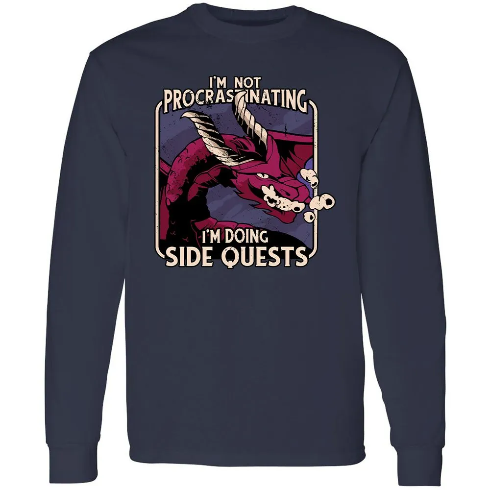 Doing Side Quests Long Sleeve T-Shirt - Navy - 2