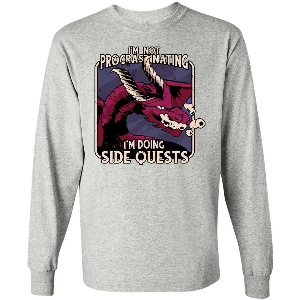 Doing Side Quests Long Sleeve T-Shirt - Ash - 7