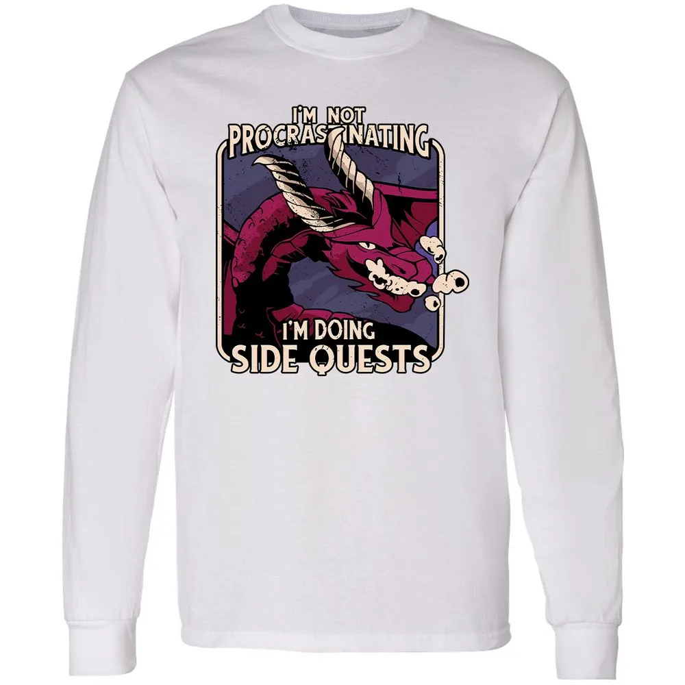 Doing Side Quests Long Sleeve T-Shirt - White - 5