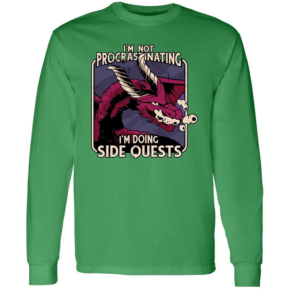 Doing Side Quests Long Sleeve T-Shirt - Irish Green - 10