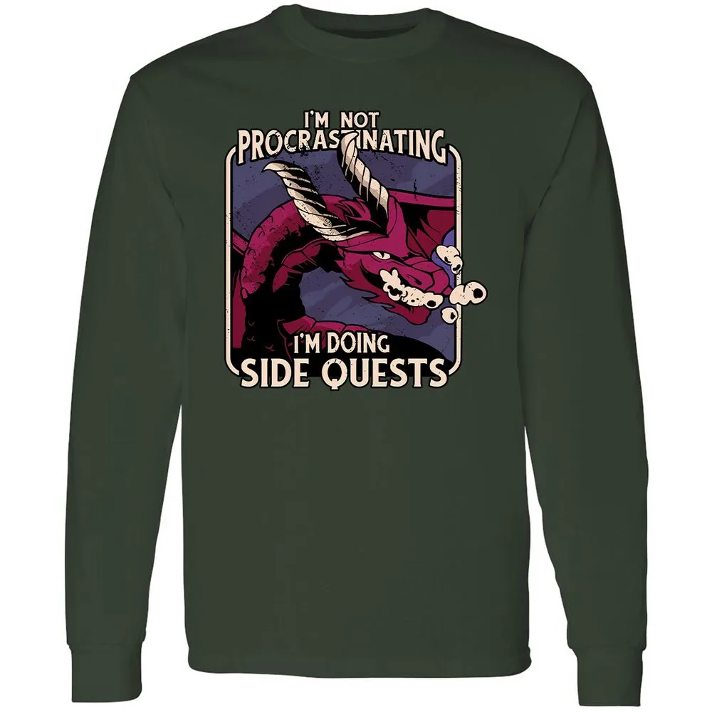 Doing Side Quests Long Sleeve T-Shirt - Forest Green - 4