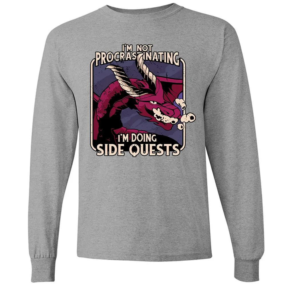 Doing Side Quests Long Sleeve T-Shirt - Graphite Heather - 6