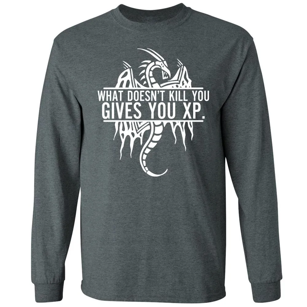 What Doesn't Kill You Long Sleeve T-Shirt - Dark Heather - 15
