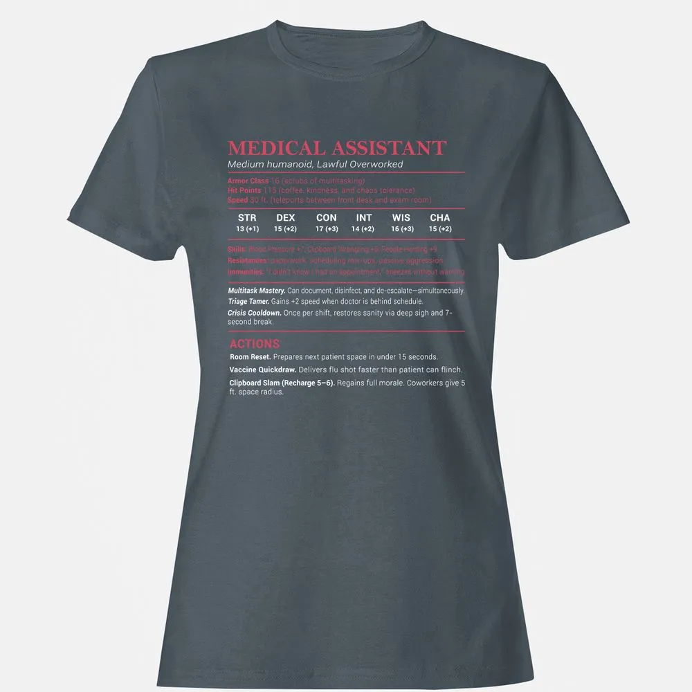 Medical Assistant Stats Women's T-Shirt - Charcoal - 3