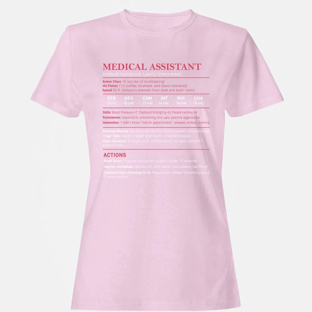 Medical Assistant Stats Women's T-Shirt - Light Pink - 9
