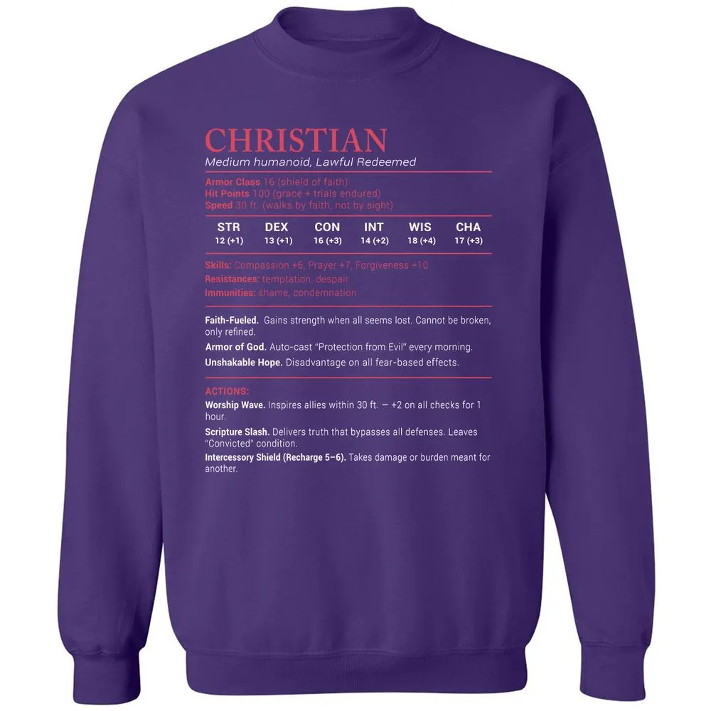Christian Stats Classic Unisex Sweatshirt - Purple - 6