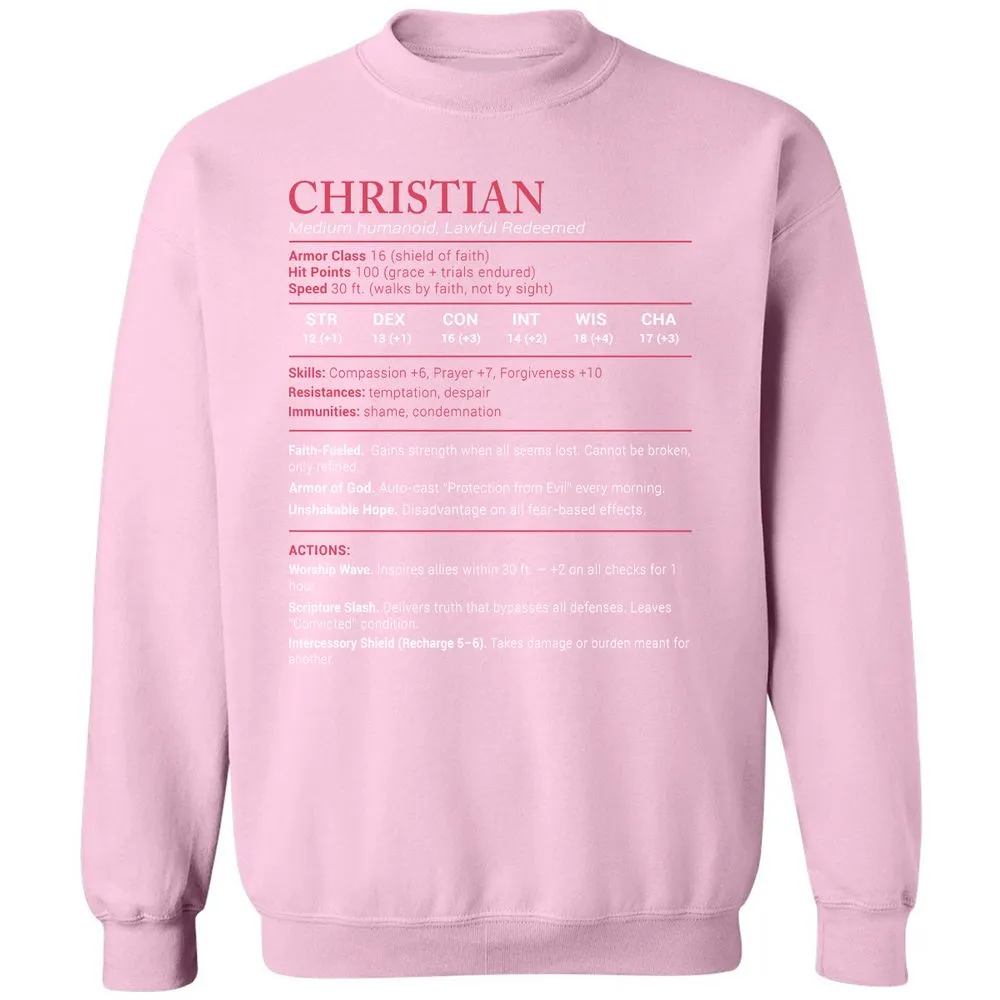 Christian Stats Classic Unisex Sweatshirt - Light Pink - 3