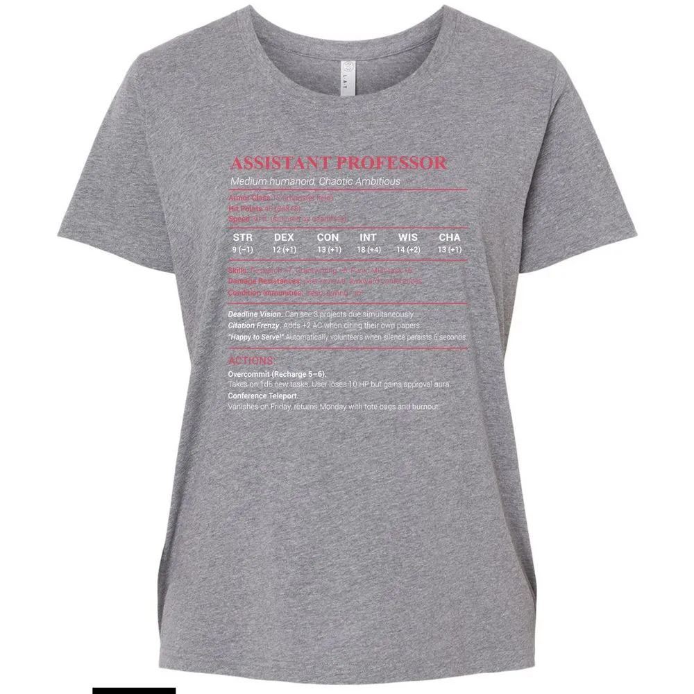 Assistant Professor Stats Ladies Curvy Jersey - Granite Heather - 9