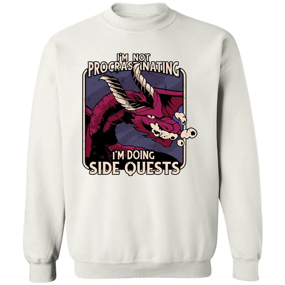 Doing Side Quests Classic Unisex Sweatshirt - White - 12