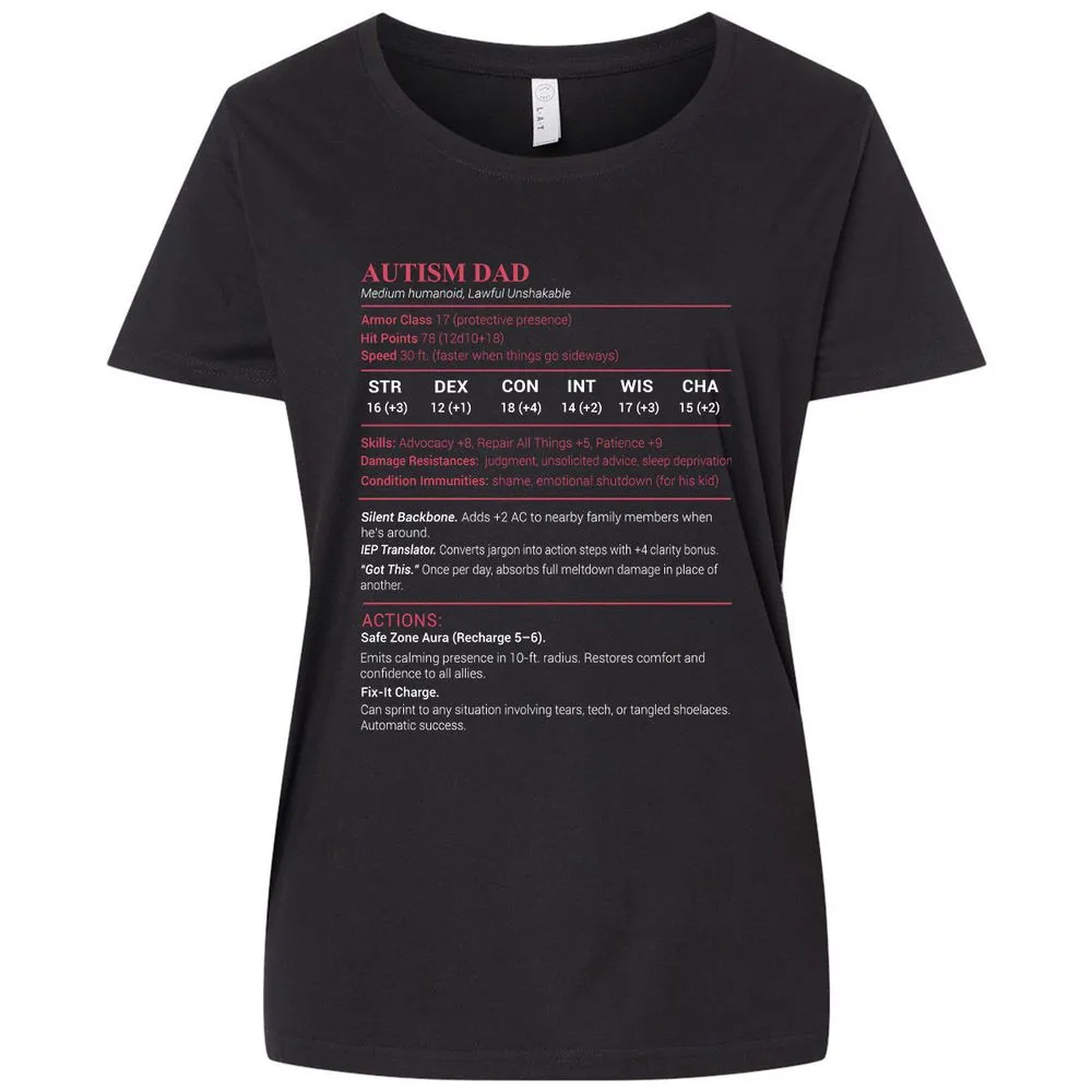 Autism Dad Ladies Curvy Jersey - Blended Black - 1