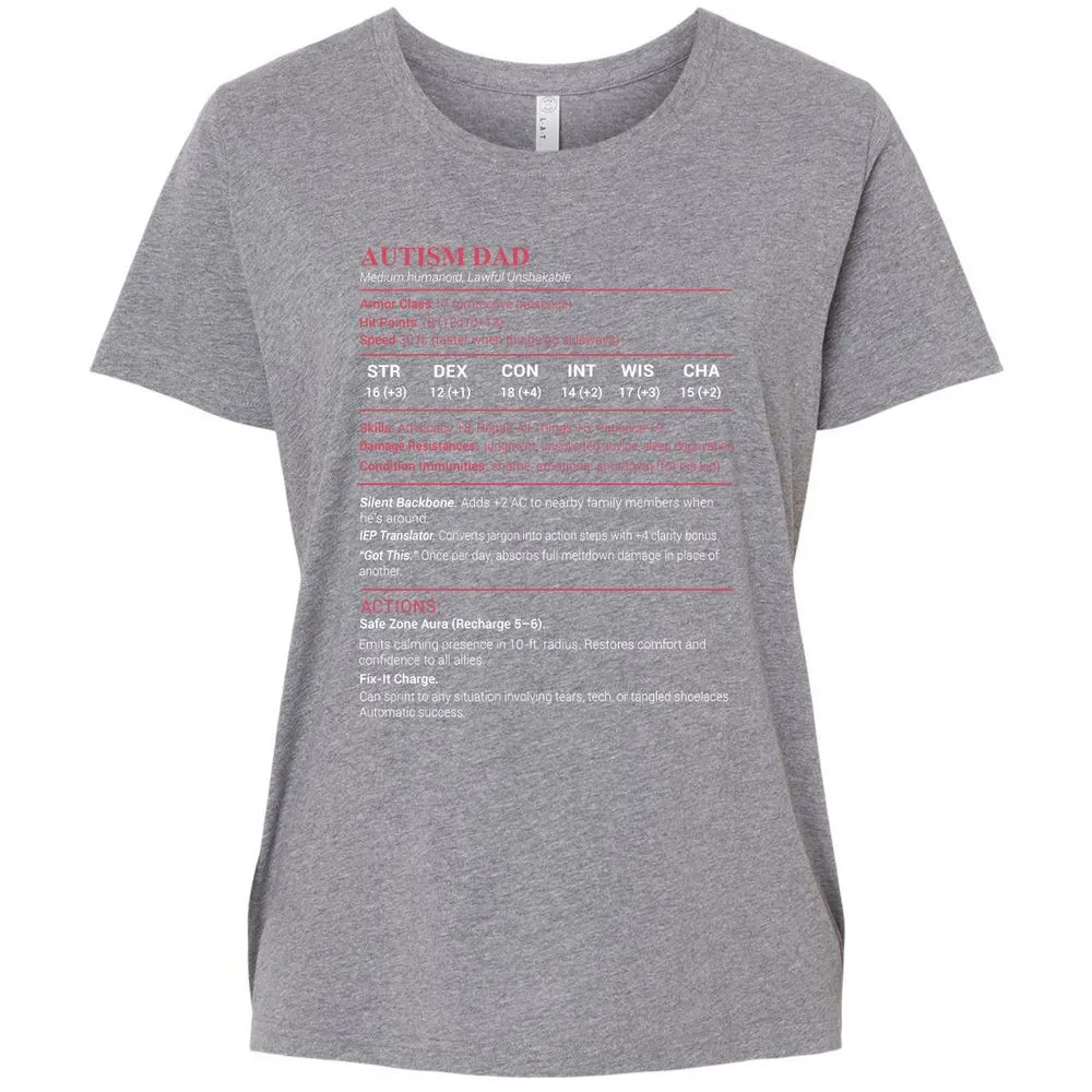 Autism Dad Ladies Curvy Jersey - Granite Heather - 9