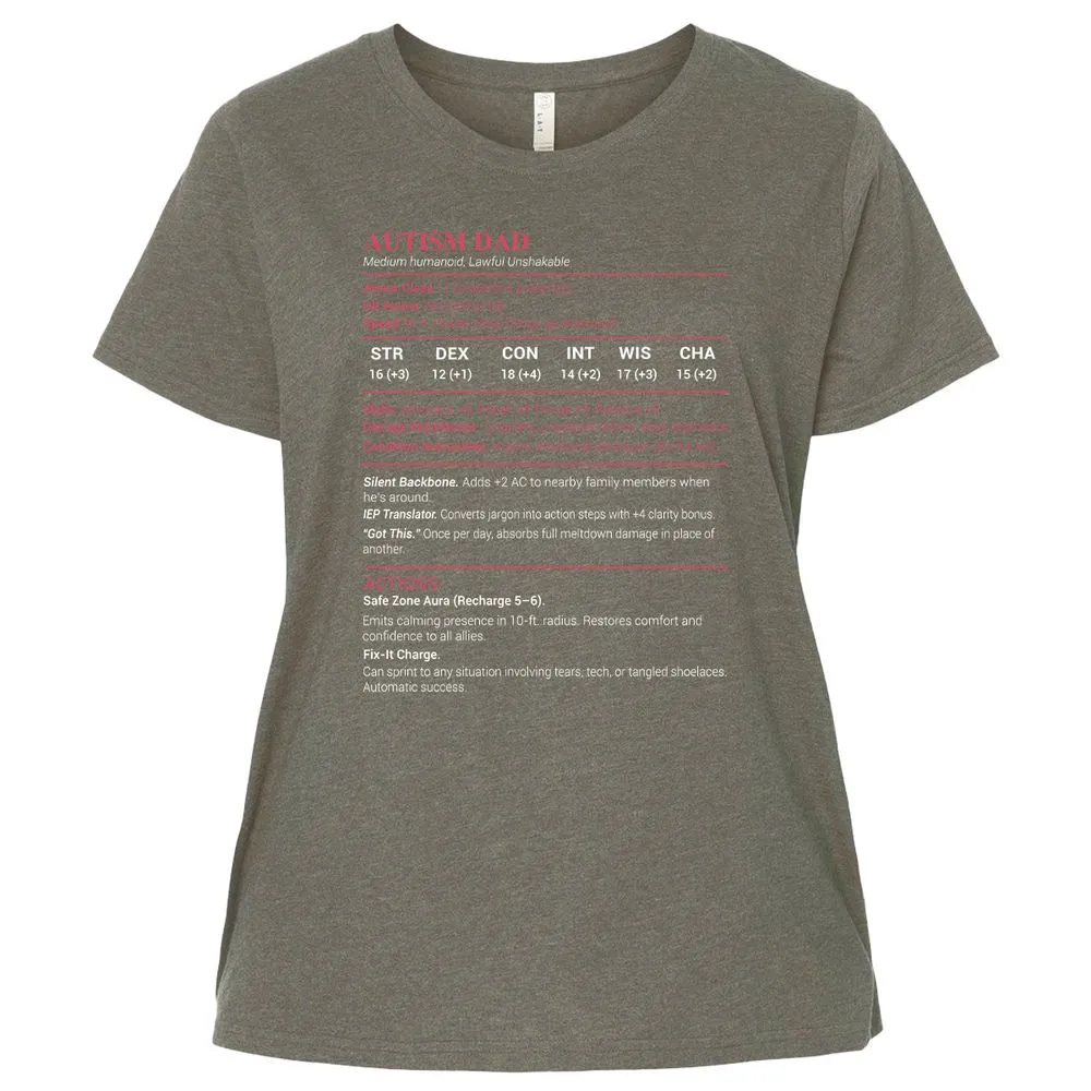 Autism Dad Ladies Curvy Jersey - Bamboo Blackout - 2