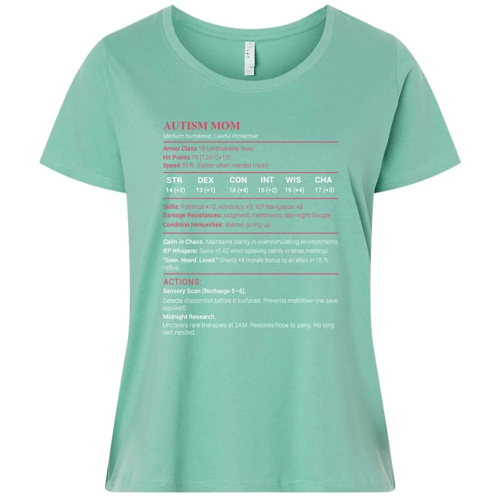 Autism Mom Stats Ladies Curvy Jersey - Saltwater - 7