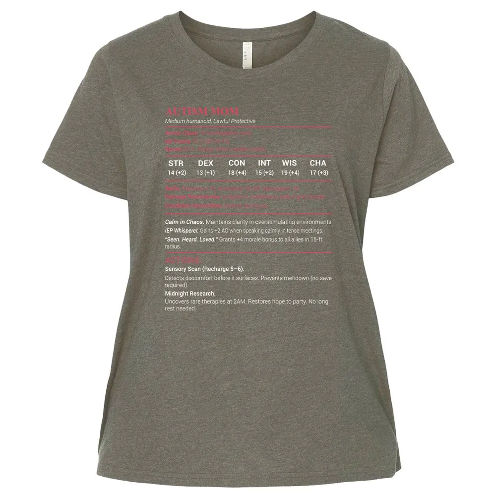 Autism Mom Stats Ladies Curvy Jersey - Bamboo Blackout - 2