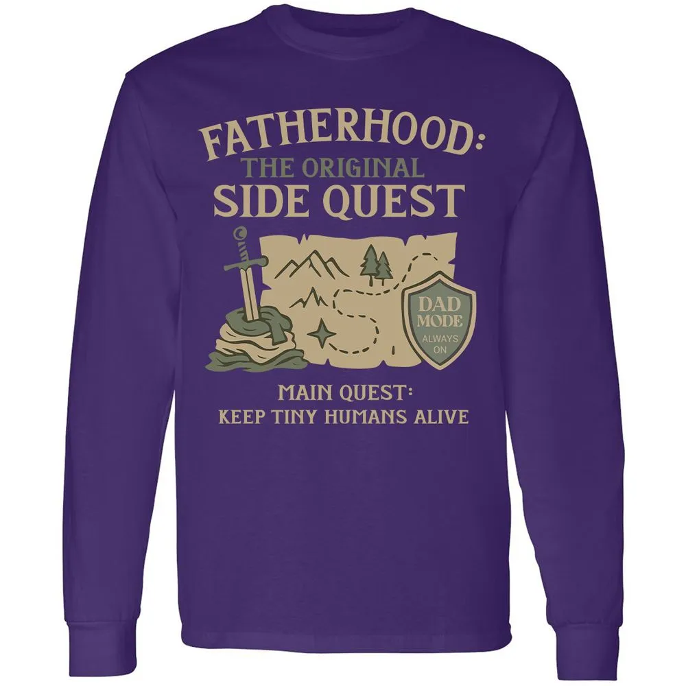 Fatherhood The Original Side Quest Long Sleeve T-Shirt - Purple - 13