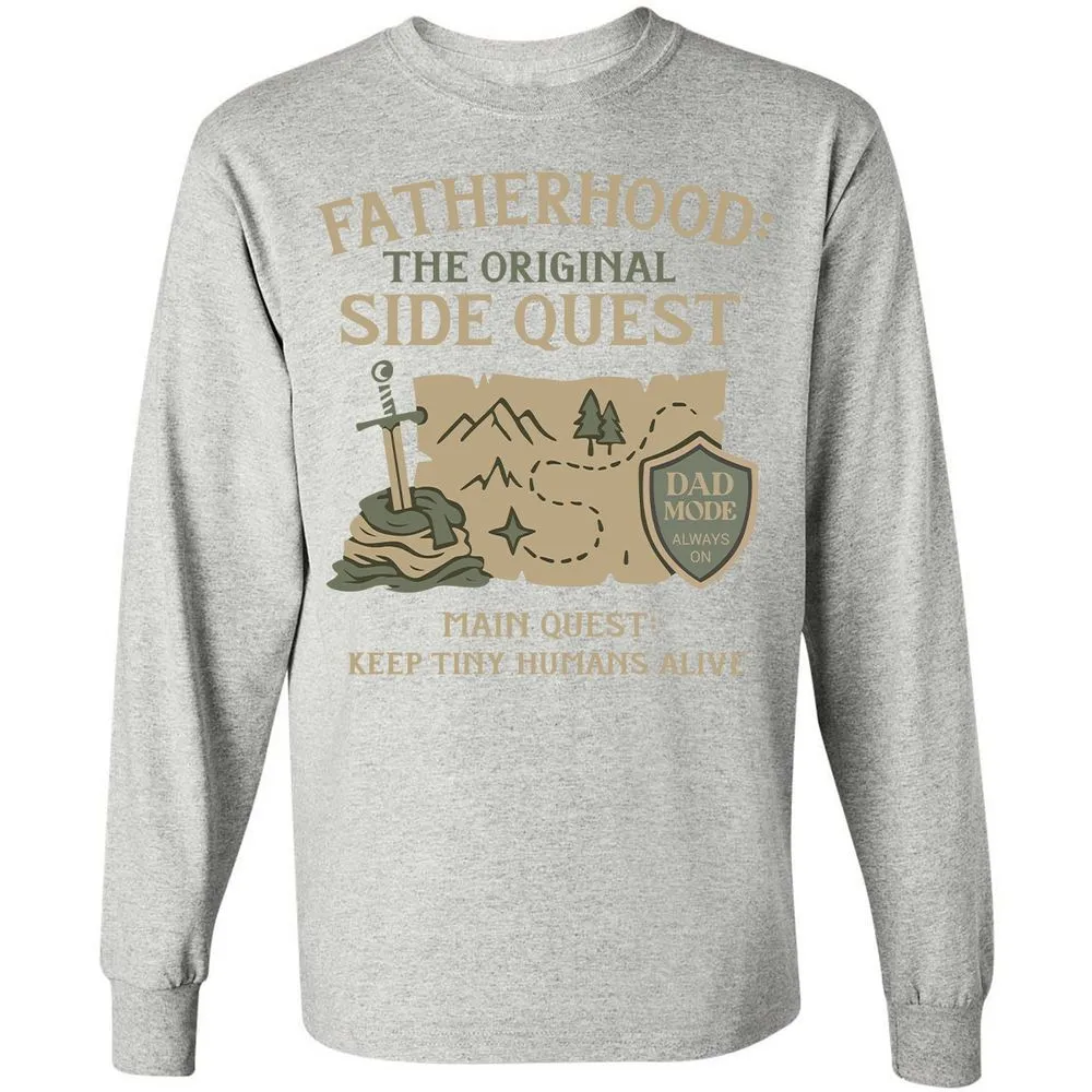 Fatherhood The Original Side Quest Long Sleeve T-Shirt - Ash - 7