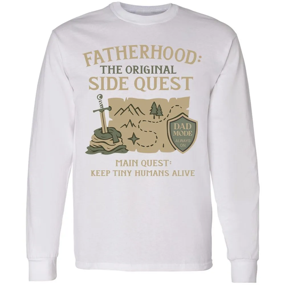 Fatherhood The Original Side Quest Long Sleeve T-Shirt - White - 5