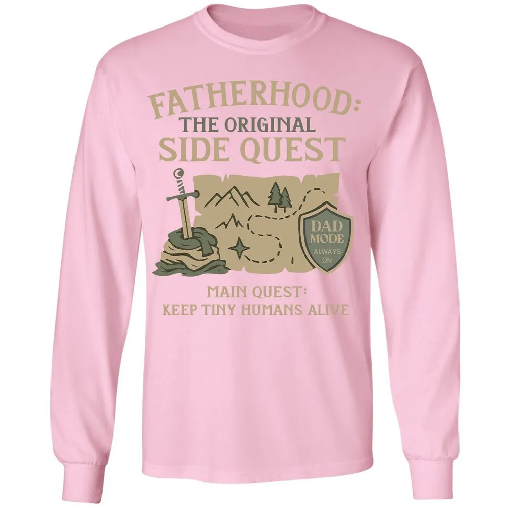 Fatherhood The Original Side Quest Long Sleeve T-Shirt - Light Pink - 3