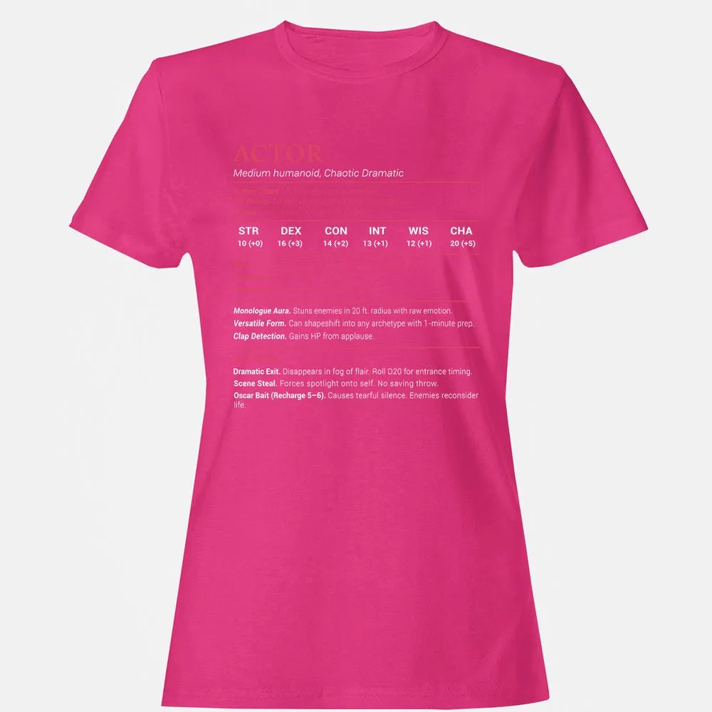 Actor Stats Women's T-Shirt - Heliconia - 6