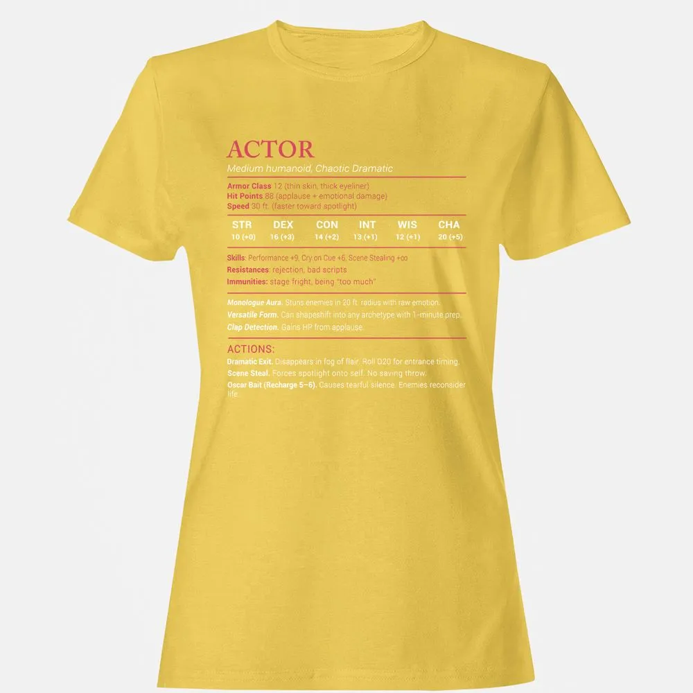 Actor Stats Women's T-Shirt - Daisy - 4