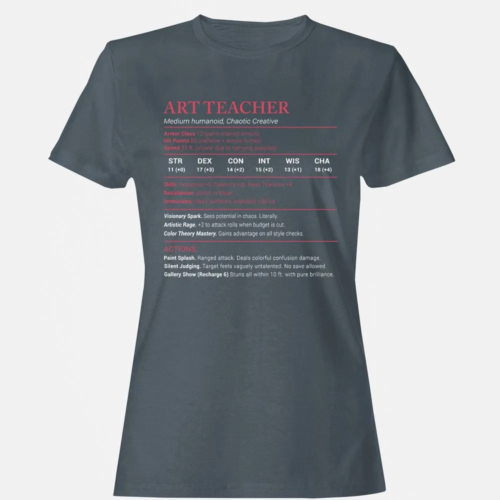 Art Teacher Stats Women's T-Shirt - Charcoal - 3