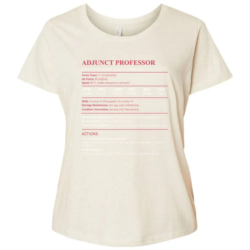 Adjunct Professor Stats Ladies Curvy Jersey - Natural Heather - 8