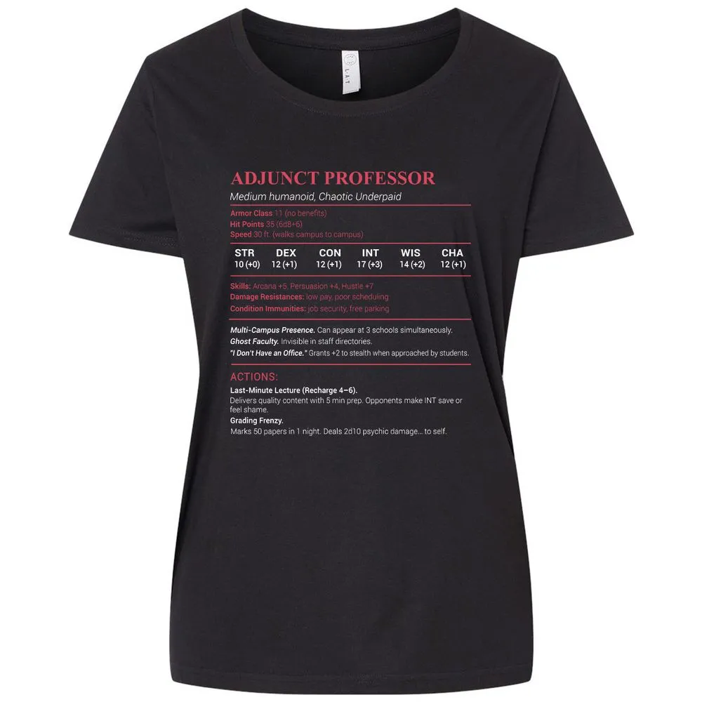 Adjunct Professor Stats Ladies Curvy Jersey - Blended Black - 1