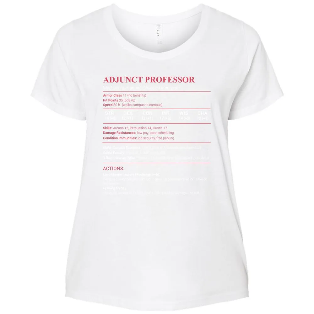 Adjunct Professor Stats Ladies Curvy Jersey - White - 6