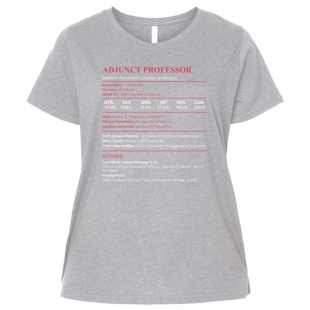 Adjunct Professor Stats Ladies Curvy Jersey - Heather - 3