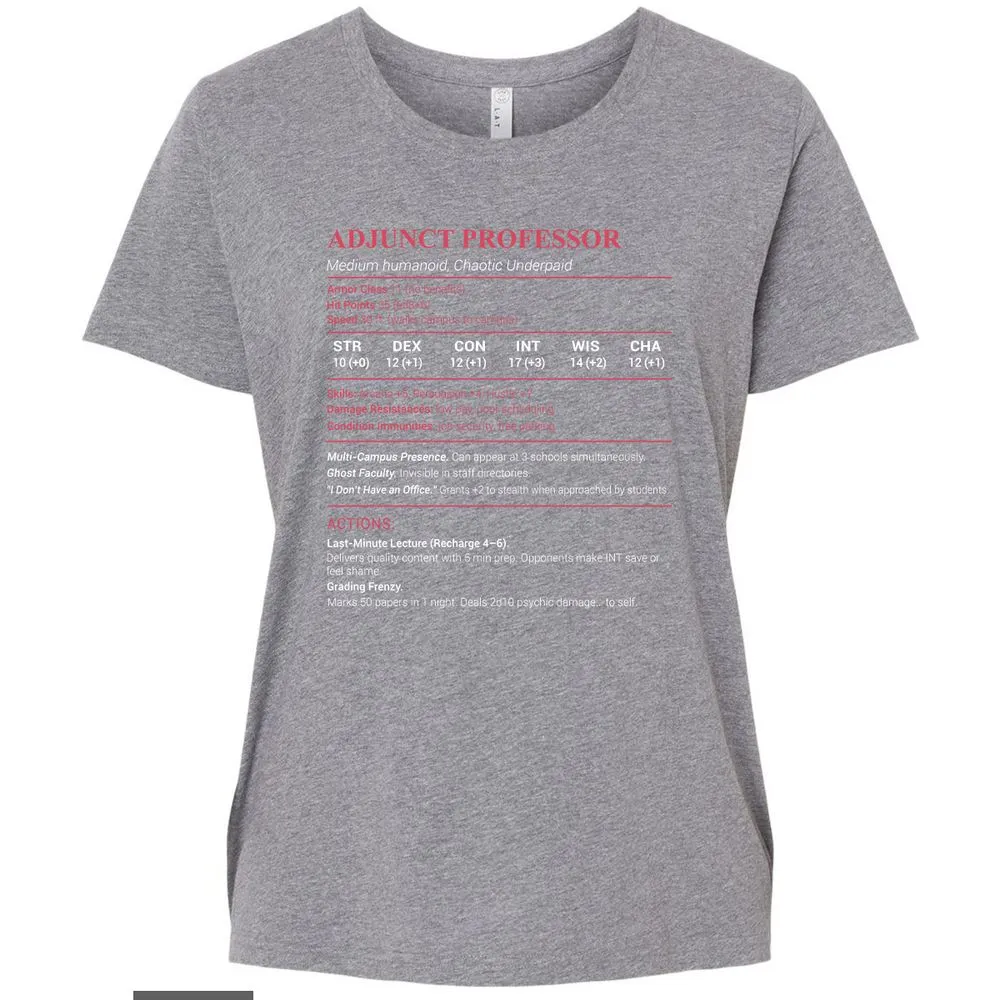 Adjunct Professor Stats Ladies Curvy Jersey - Granite Heather - 9