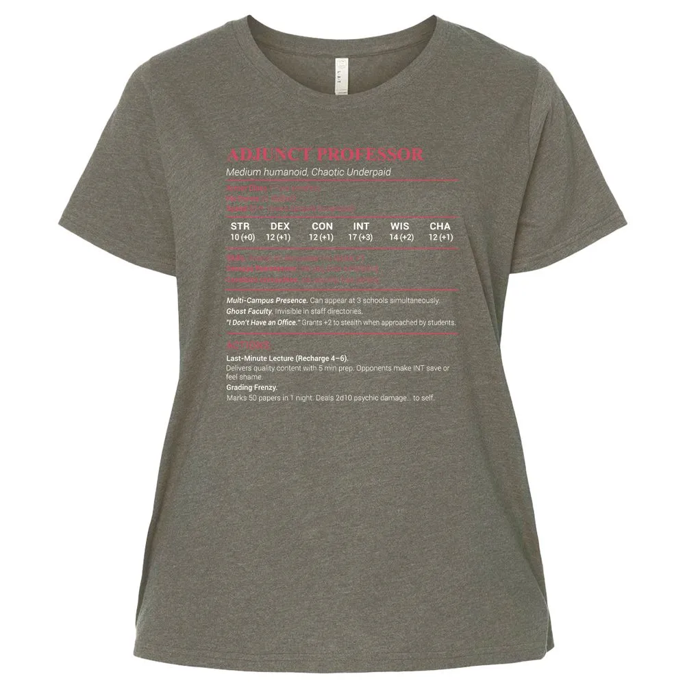 Adjunct Professor Stats Ladies Curvy Jersey - Bamboo Blackout - 2