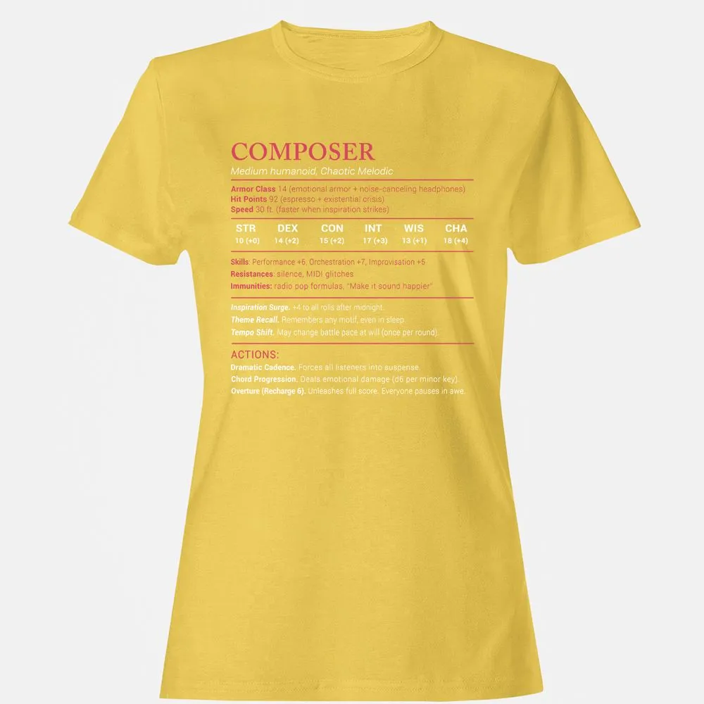Composer Stats Women's T-Shirt - Daisy - 4