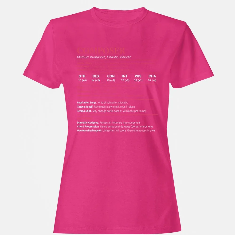 Composer Stats Women's T-Shirt - Heliconia - 6