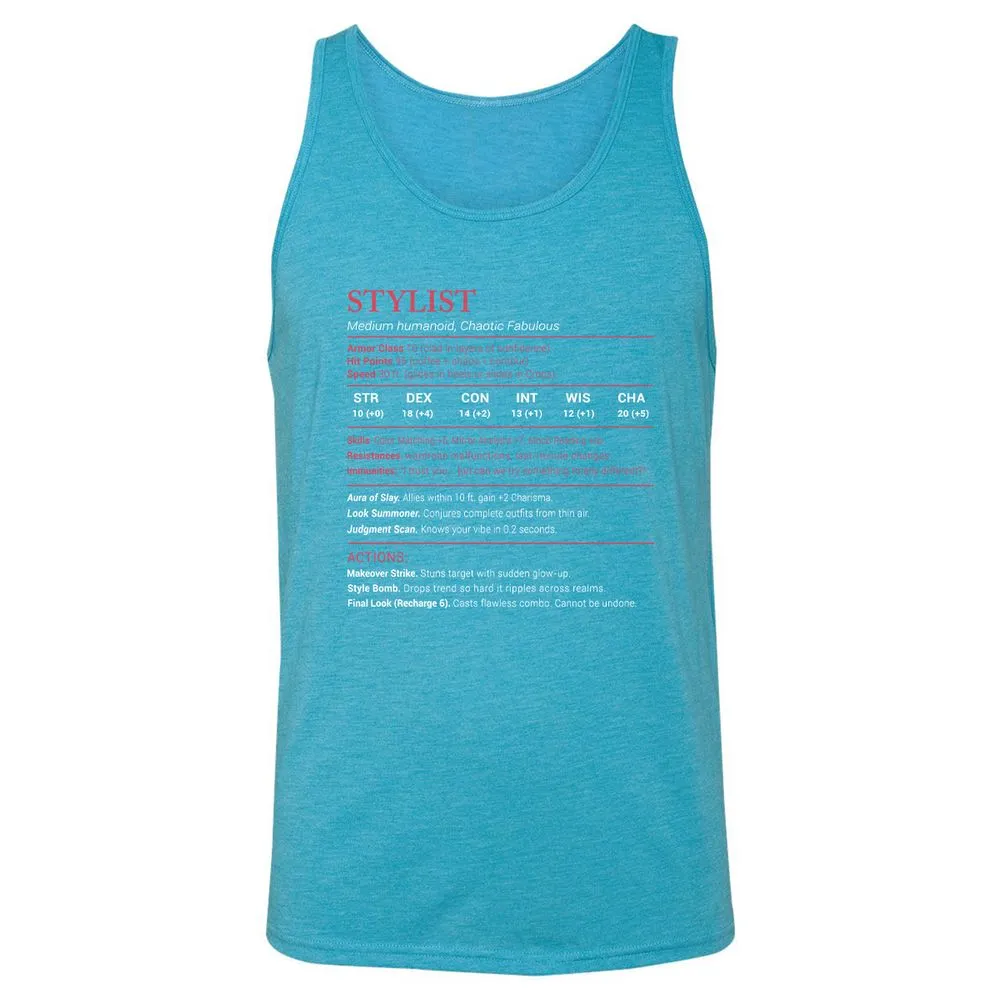 Stylist Stats Unisex Jersey Tank - Aqua Triblend - 3