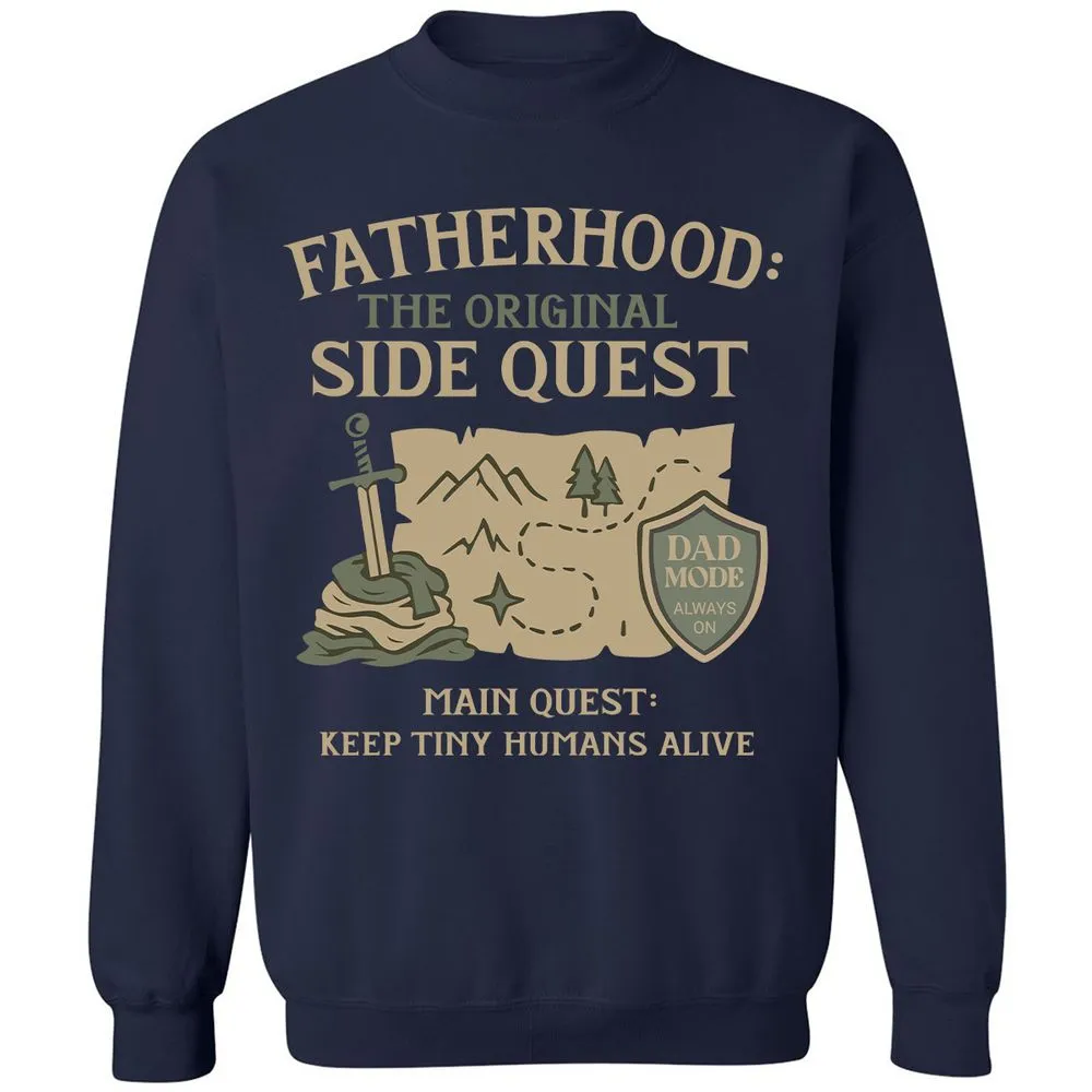 Fatherhood The Original Side Quest Classic Unisex Sweatshirt - Navy - 2