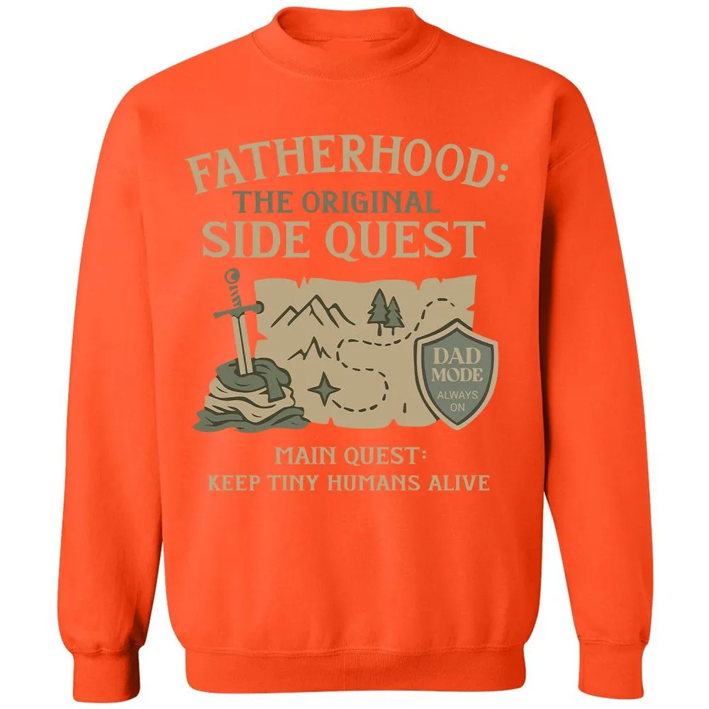 Fatherhood The Original Side Quest Classic Unisex Sweatshirt - Orange - 10