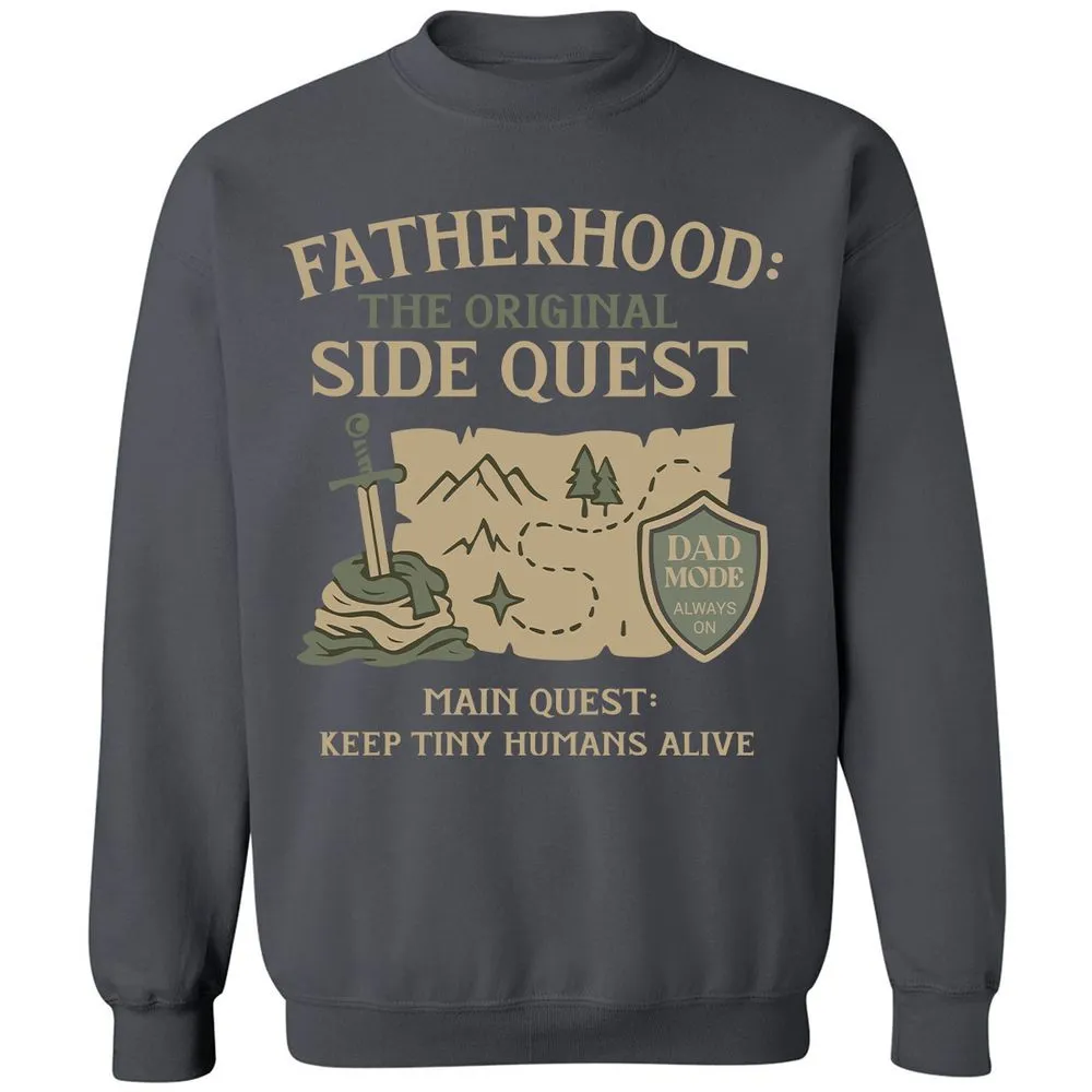 Fatherhood The Original Side Quest Classic Unisex Sweatshirt - Charcoal - 7