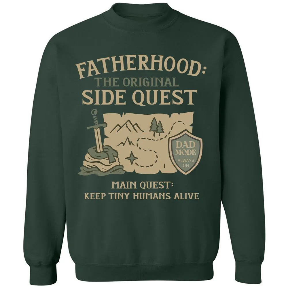 Fatherhood The Original Side Quest Classic Unisex Sweatshirt - Forest Green - 4