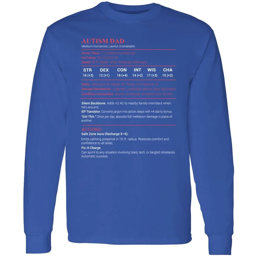 Autism Dad Long Sleeve T-Shirt - Royal - 8