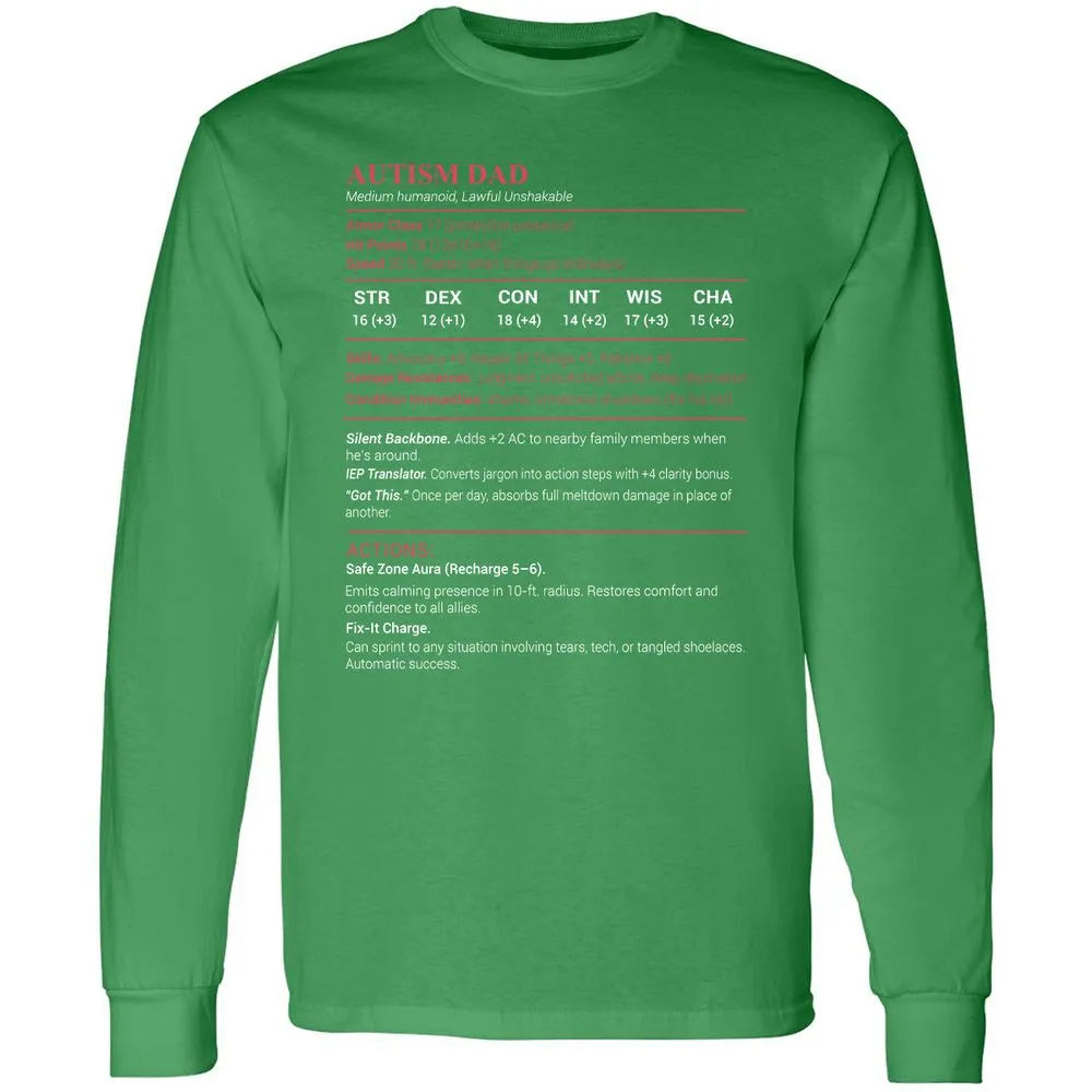 Autism Dad Long Sleeve T-Shirt - Irish Green - 10