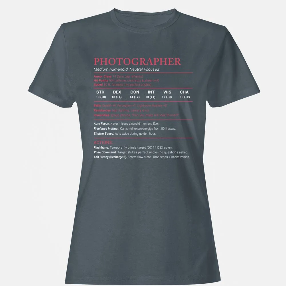 Photographer Stats Women's T-Shirt - Charcoal - 3