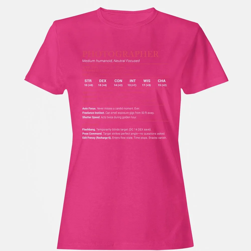 Photographer Stats Women's T-Shirt - Heliconia - 6